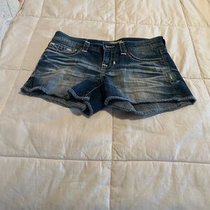 Maddie Big Star Distressed Blue Denim Shorts